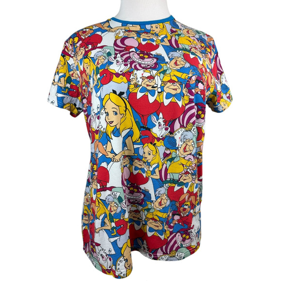 Cakeworthy x Disney x Alice In Wonderland Character Collage Cotton T-Shirt XL - Picture 4 of 15